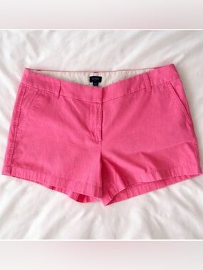 J.Crew Pink Cotton Chino Shorts Size 14 Preppy Summer